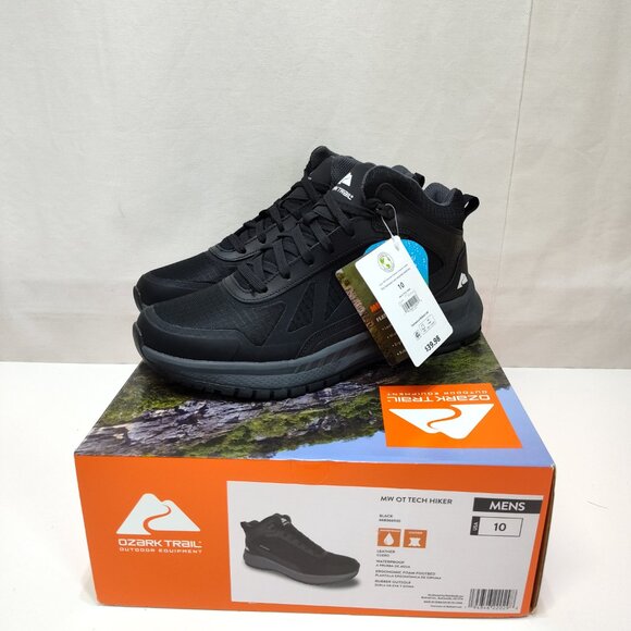 Ozark Trail Tech Hiker Waterproof Leather Outdoor Men's US 10 EUR 43 Shoes NIB - Picture 2 of 12